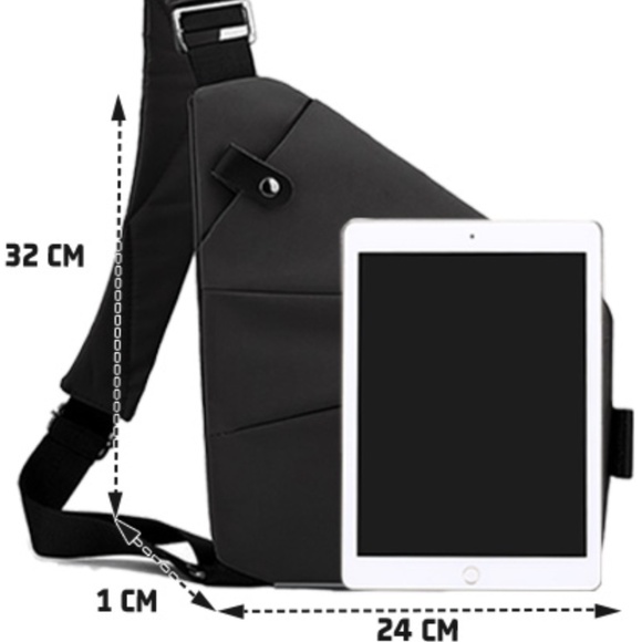 Anti-theft Sling Crossbody Bag Unisex Blue - Picture 11 of 14